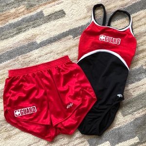 Lifeguard swimsuit and shorts